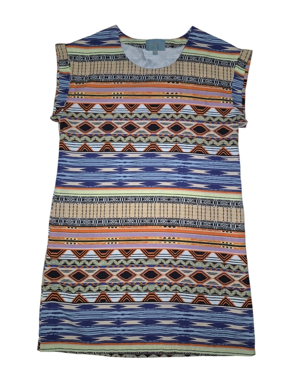 Skies Are Blue Easy Breezy Colorful Ikat Print Summer Dress Women's Size Small